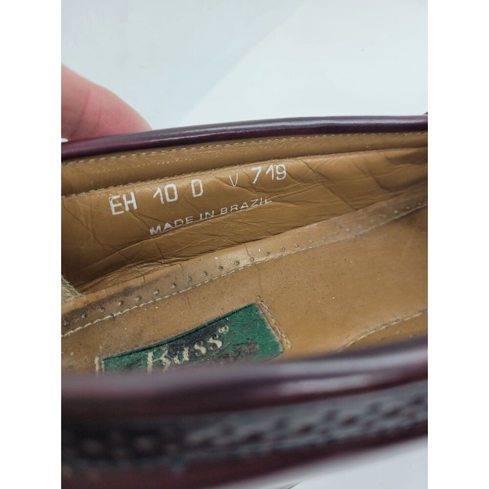G.H. Bass & Co. Mens Burgundy Leather Tassel Loafers 10D Classic career preppy. - Picture 2 of 8